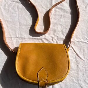 Yellow Leather Crossbody Bag